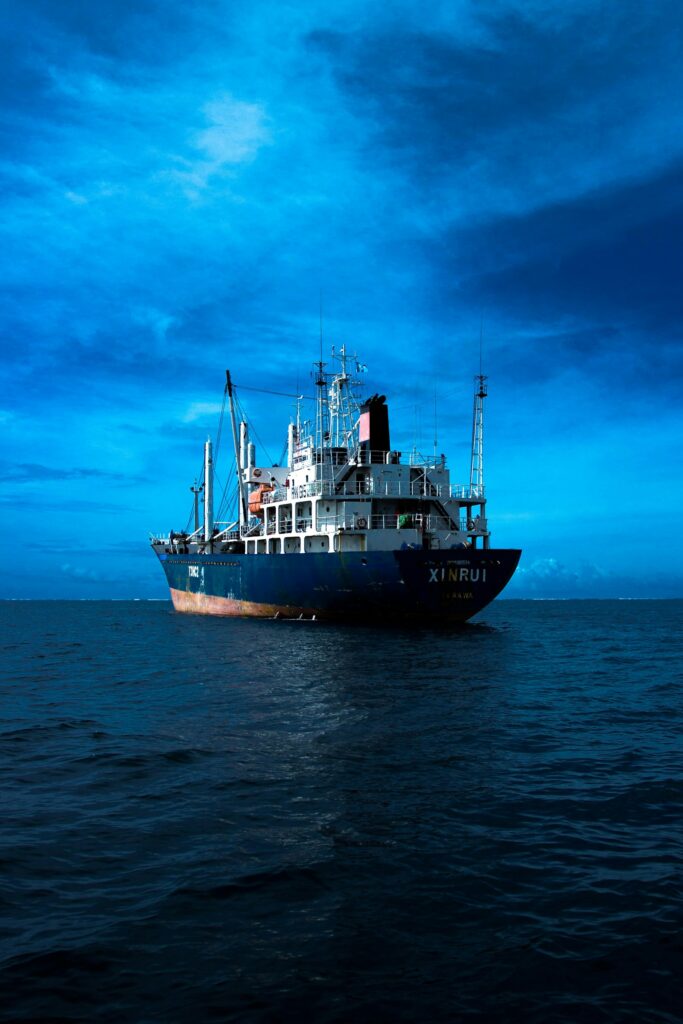 Cargo vessel at sea